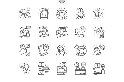 帮助救援图标素材 Help and Support Line Icons