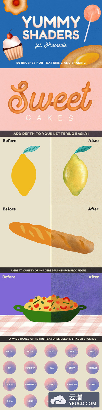 Procreate的美味着色器笔刷大集合