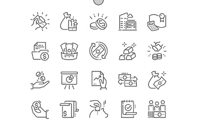 金融相关图标素材 Finance Line Icons