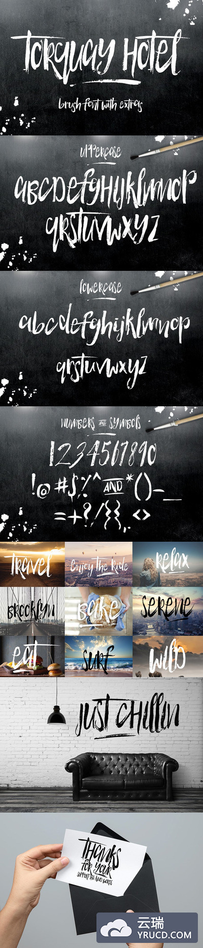 手写笔刷设计字体 Torquay Hotel Brush Font