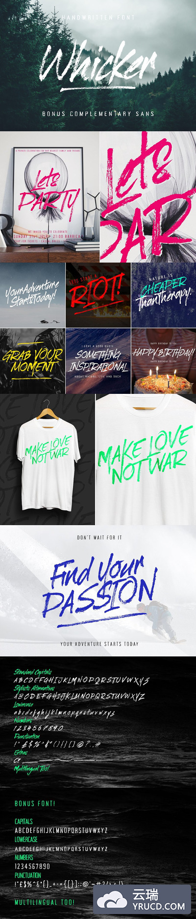 手写笔刷字体 Whicker Font Duo