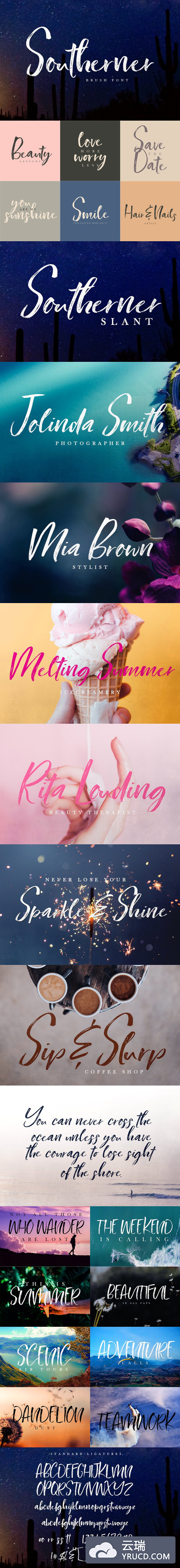 手写笔刷字体 Southerner Brush Script Typeface