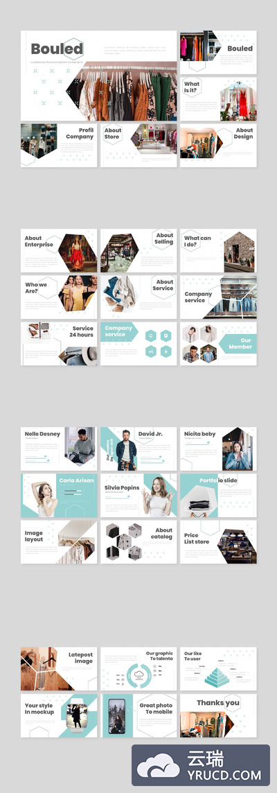 有创意的时尚简约PPT模板下载[PPTX]