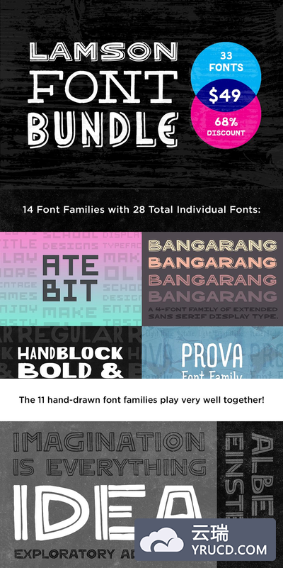 复古个性设计字体 Lamson 33 Font Bundle (68% Off)