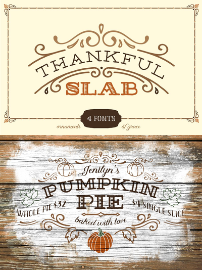 经典感恩节字体 Thankful Slab