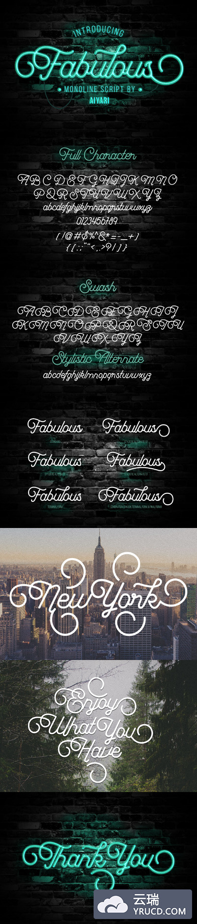 复古手写字体 Fabulous Monoline Script