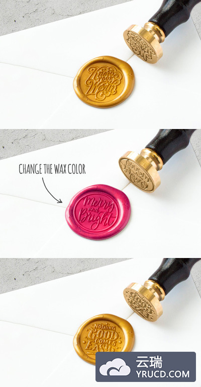 金色蜡封logo设计展示样机素材下载[PSD]