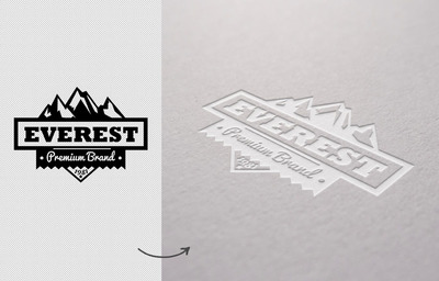 凹痕激凸效果的logo设计展示样机下载[PSD]