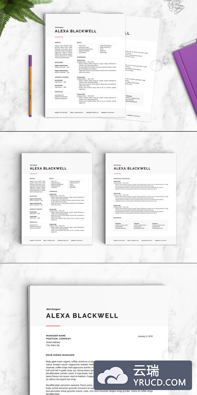 专业文字简历模板 Resume Template | The Alexa