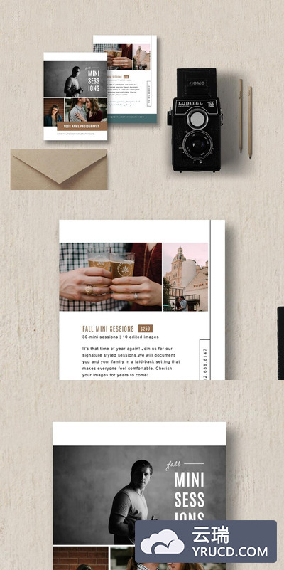 秋季简约海报设计 Fall Mini Session Template