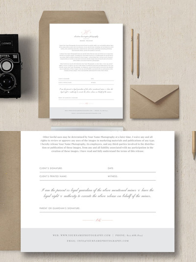 摄影模特发布表 Photography Model Release Form