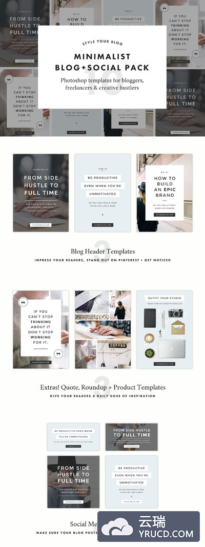 极简主义个性卡片设计模板 Minimalist Social Pack