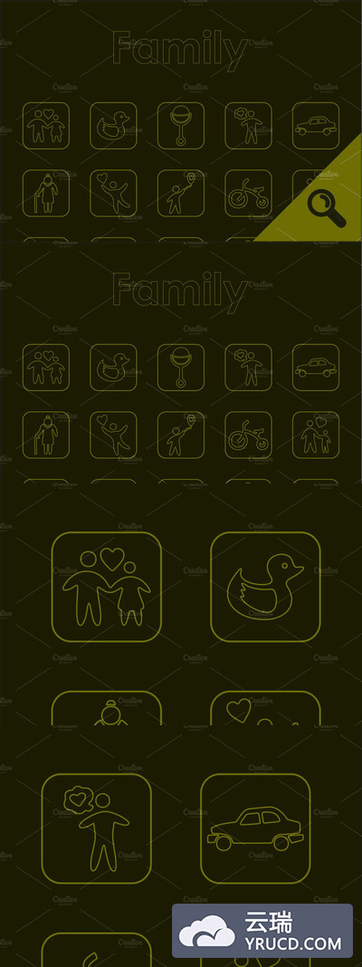 家庭图标素材 20 FAMILY simple icons