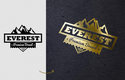 真实烫金效果的logo设计展示样机[PSD]