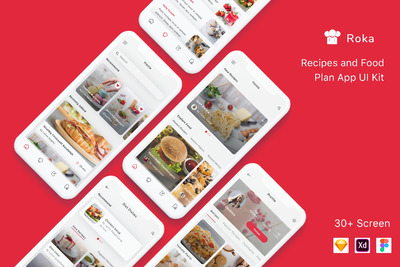 美食外卖相关的APP UI KITS套装下载[Sketch,XD,Fig]