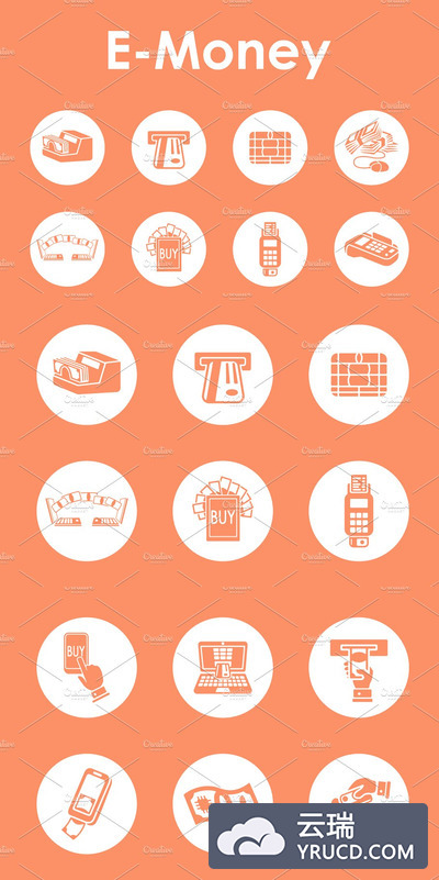 电子货币图标 e-money simple icons