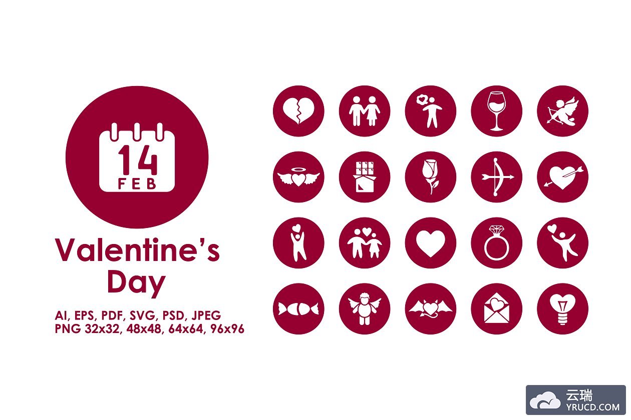 情人节图标素材 Valentine's Day icons