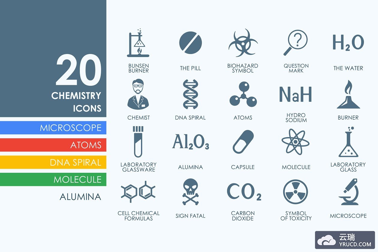化学元素图标 20 Chemistry icons