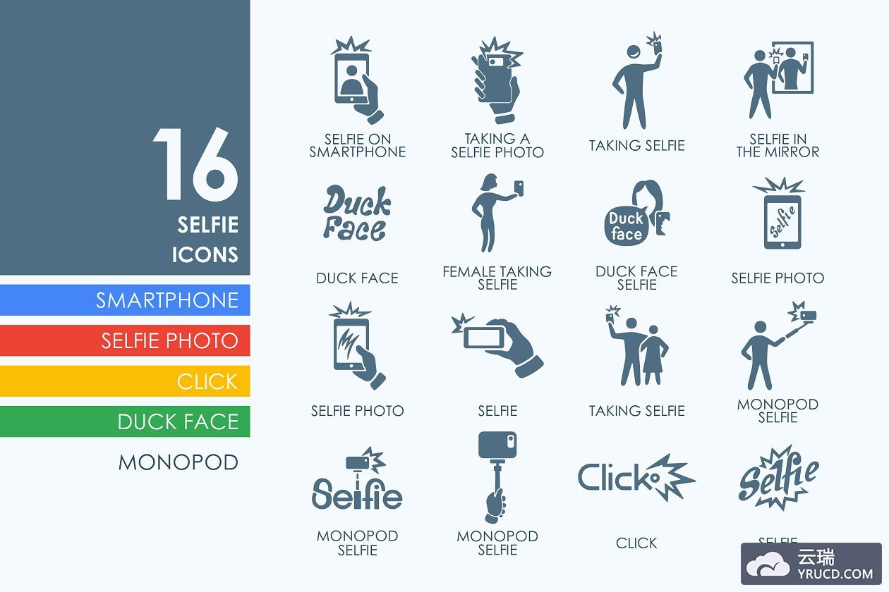 自拍图标素材 16 Selfie icons