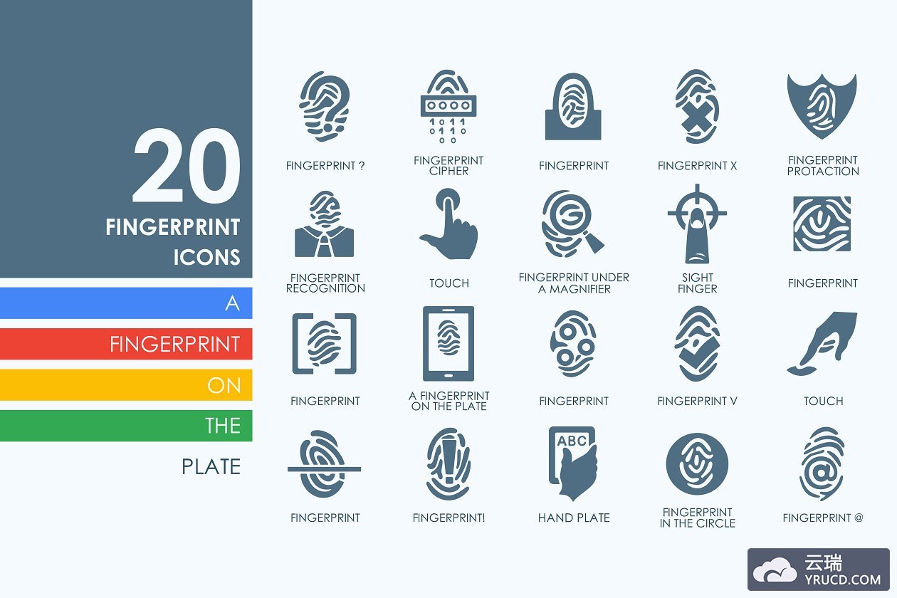 指纹图标素材 20 Fingerprint icons