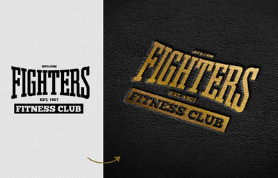 金色皮革logo品牌设计展示样机 [PSD]