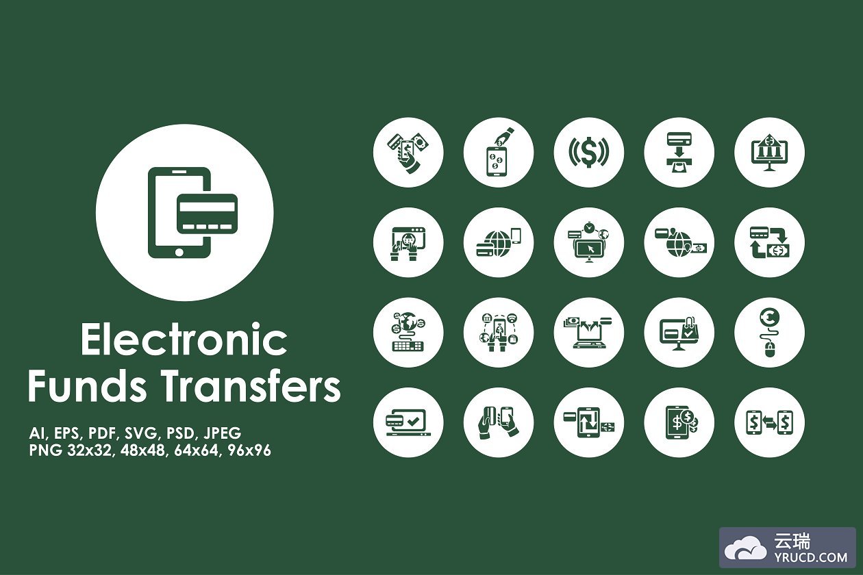 电子资金转账图标素材 Electronic Funds Transfers icons