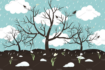 春天矢量插画 Spring7