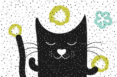 抽象的猫的插画 Cat7