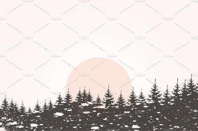 森林景观插画 Forest landscape4