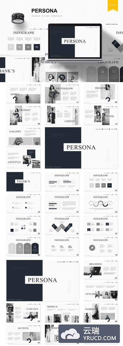 时尚服装品牌推广Google幻灯片演示模板