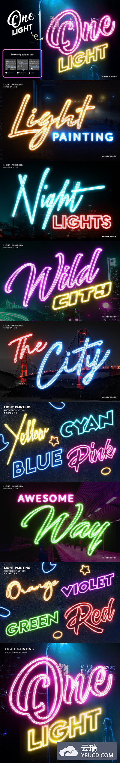 霓虹灯手绘字体 - Photoshop 动作文件下载[Atn]
