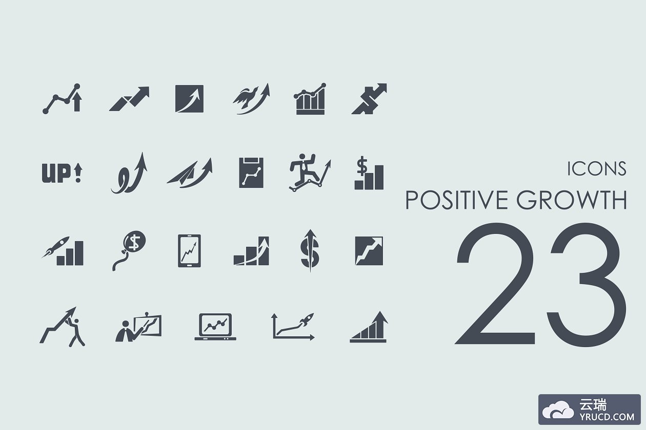 正增长图标 23 Positive Growth icons