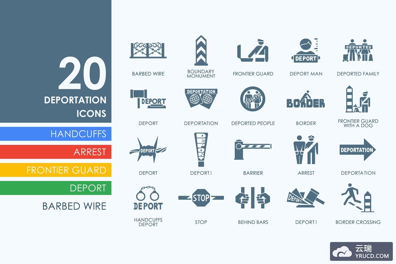 海关图标素材 20 Deportation icons