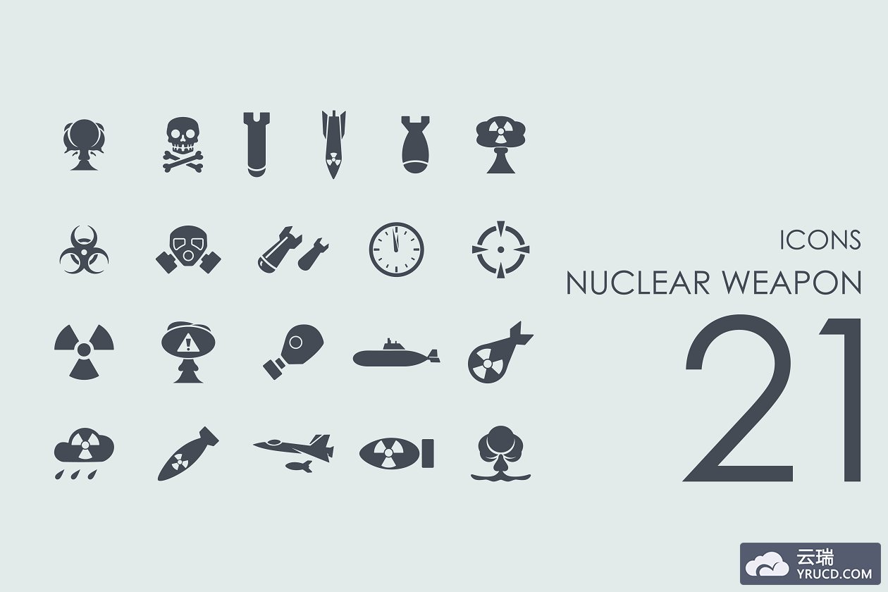 21个核武器图标素材 21 Nuclear Weapon icons