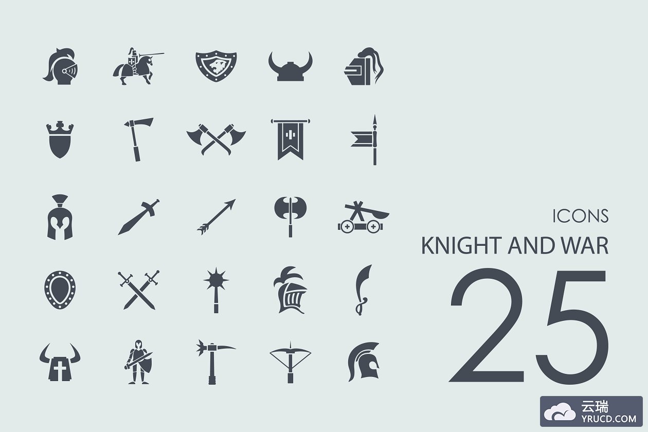 骑士图标素材 25 knight and war icons