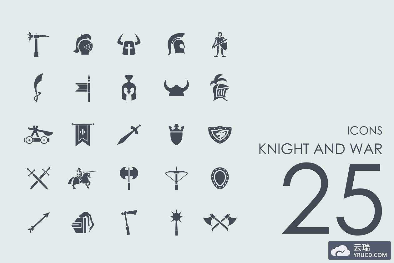 25个骑士和战争图标 25 Knight and War icons
