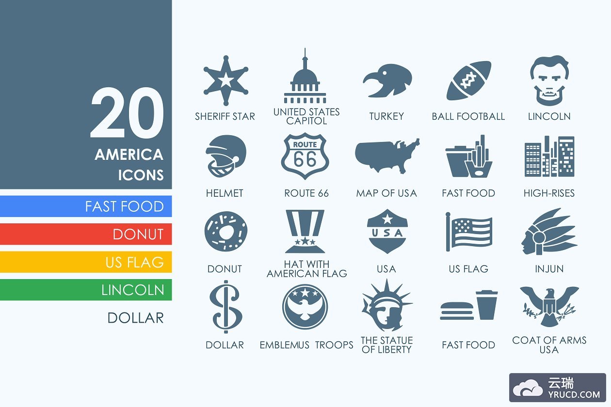 美国图标素材 20 United States icons