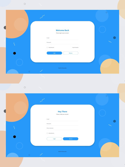 登录表单设计模板[XD]