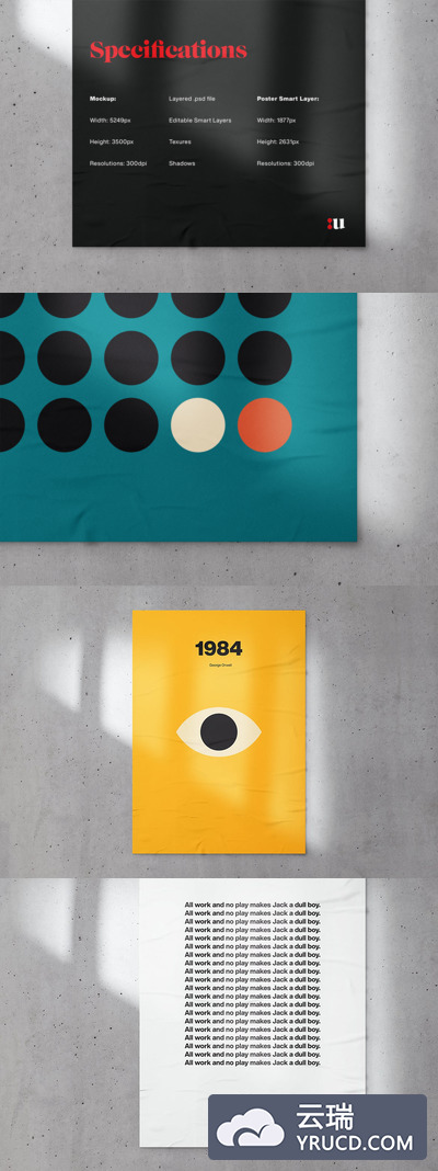 高品质海报设计展示样机素材下载[PSD]