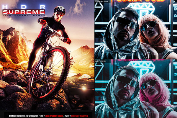 照片调色滤镜HDR效果照片处理ps动作