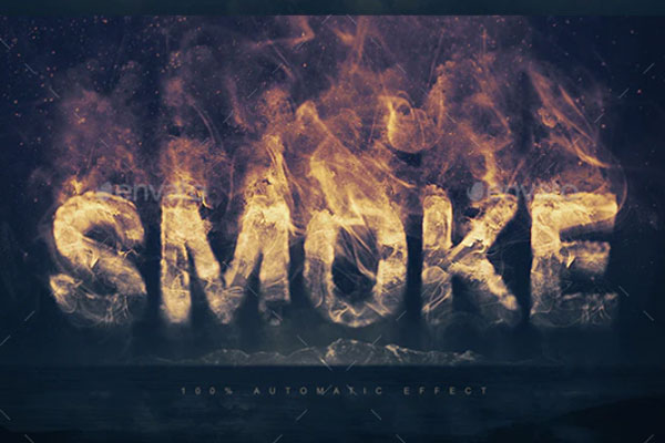 燃烧的火焰烟雾徽标logo文字效果模板