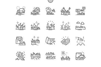花园图标素材 Types Garden glass Line Icons