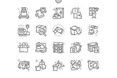 物流图标素材 Delivery Line Icons
