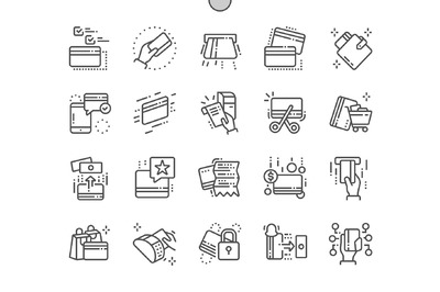 信用卡图标素材 Credit Card Line Icons