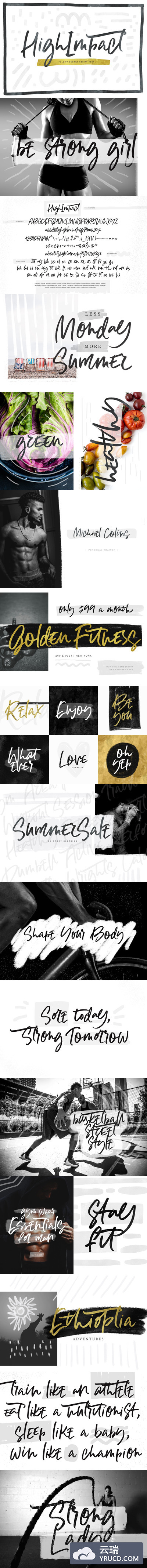 轻松的手写字体 High Impact Font