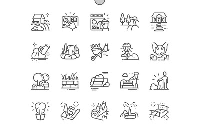 风景细线图标素材 Landscaping Line Icons