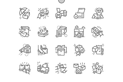 物流图标素材 Delivery Line Icons
