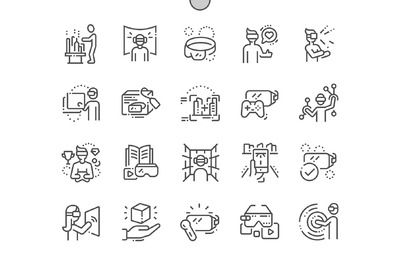 虚拟现实图标 Virtual augmented reality concept LI