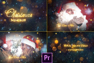 圣诞回忆温馨照片幻灯片视频PR模板