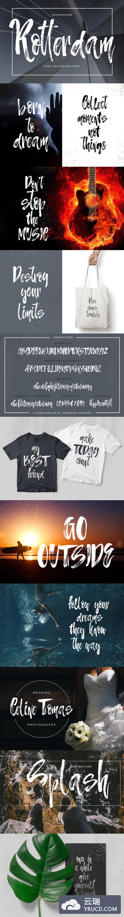 手写笔刷字体 Rotterdam - highly-texturized font